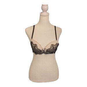 Victoria's Secret Women's Black Ivory Lace Demi Bra Dream Angels Bow 34B